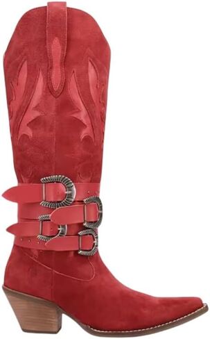 Dingo Womens Buck Wild Suede Leather Casual Boots Over the Knee Mid Heel 2-3" in Kuwait
