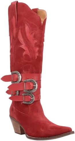 Dingo Womens Buck Wild Suede Leather Casual Boots Over the Knee Mid Heel 2-3" in Kuwait