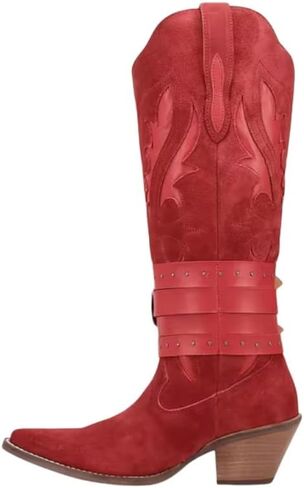 Dingo Womens Buck Wild Suede Leather Casual Boots Over the Knee Mid Heel 2-3" in Kuwait