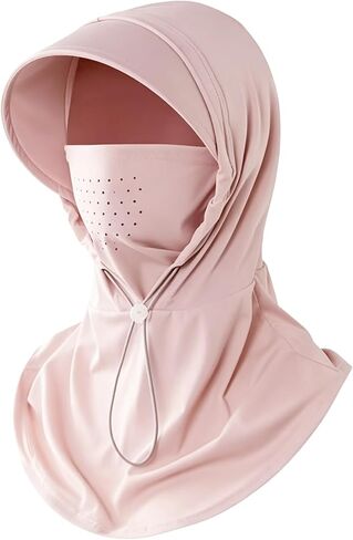 Women UPF 50+ Sun Hat Balaclava Ice Silk Breathable Full Face Cover with Neck Flap for Driving Cycling in Kuwait