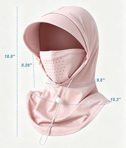 Women UPF 50+ Sun Hat Balaclava Ice Silk Breathable Full Face Cover with Neck Flap for Driving Cycling in Kuwait