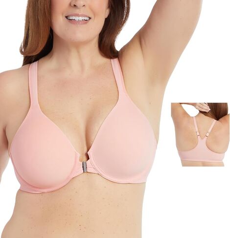 LEADING LADY, Adela Racerback, Front-Closure Underwire T-Shirt Bra, Lightly Padded Cups, Adjustable Straps, 36A-48DDD in Kuwait