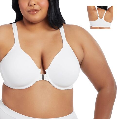 LEADING LADY, Adela Racerback, Front-Closure Underwire T-Shirt Bra, Lightly Padded Cups, Adjustable Straps, 36A-48DDD in Kuwait