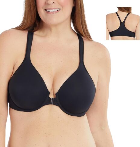 LEADING LADY, Adela Racerback, Front-Closure Underwire T-Shirt Bra, Lightly Padded Cups, Adjustable Straps, 36A-48DDD in Kuwait