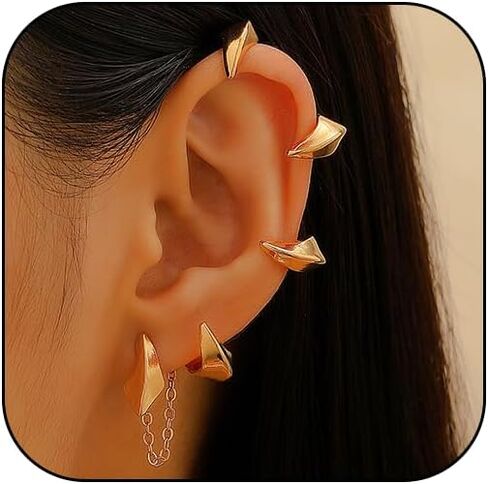 Punk Devil Skull Skeleton Ear Cuffs for Women Hook without Pierced Ear Bone Clip Climber Earrings Vintage Dragon Claw Skull Gothic Cartilage Ear Wrap Earrings for Women - Halloween Jewelry in Saudi Arabia