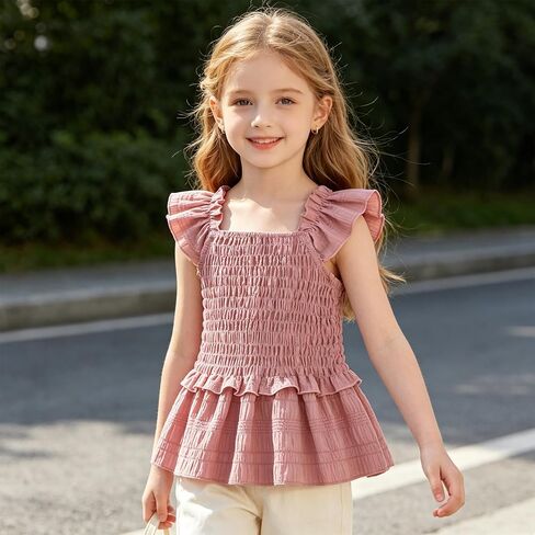 Magic Park 3-15Y Girls Peplum Tank Top Kids Square Neck Blouse Summer Casual Shirt for Girls in Saudi Arabia