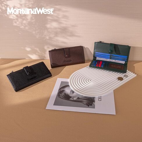 Montana West Women's Wallet Bifold RFID Blocking Wallets Large Capacity Card Holder Wallets with Zipper Coin Pocket in Kuwait