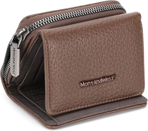 Montana West Women's Wallet Bifold RFID Blocking Wallets Large Capacity Card Holder Wallets with Zipper Coin Pocket in Kuwait