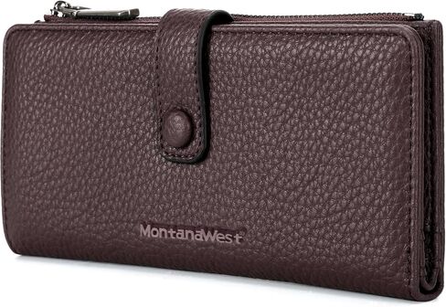 Montana West Women's Wallet Bifold RFID Blocking Wallets Large Capacity Card Holder Wallets with Zipper Coin Pocket in Kuwait
