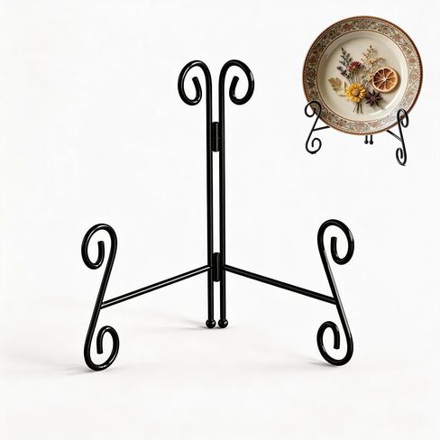 Plate Stand for Display, Heavy Duty Metal Plate Holder Easel, Decorative Iron Display Stand for Plates, Picture Frames, Books, Artwork, Photo Frames, Home Office Tabletop Display, 6 Inch 2 Packs in Saudi Arabia