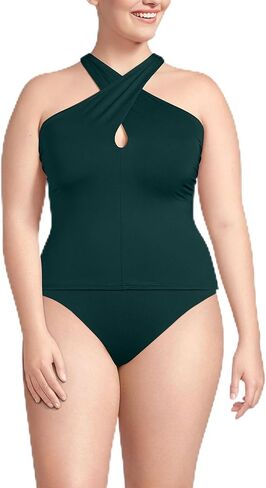 Lands' End Women's Criss Cross Halter Tankini Swimsuit Top in Saudi Arabia