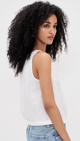 Madewell Women's Lace-Insert Pintuck Sleeveless Top in Saudi Arabia