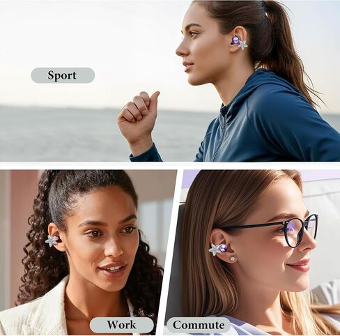 GEEKRIA Snowflake Crystal Charm, Clip-On Earbuds Jewelry Accessories Compatible with Sony LinkBuds Clip, SHOKZ OpenDots ONE, Huawei FreeClip 2, TOZO OpenEarRing (Silver) in Kuwait