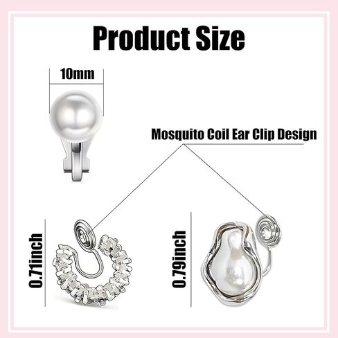 Cubic Zirconia Clip on Earrings, Women Hypoallergenic Comfortable Non Pierced Stud Earrings Earring Set For Wedding And Dance Competitions in Kuwait
