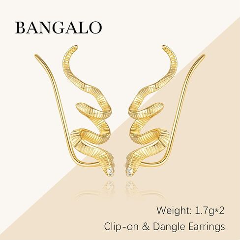 Dangle Earrings for Women14K Gold Earrings for Women Clip on Earrings Women Long Gold Dangle Earrings for Women in Saudi Arabia