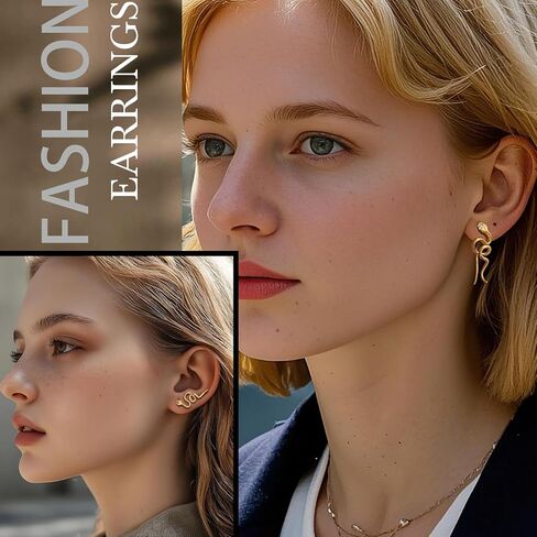 Dangle Earrings for Women14K Gold Earrings for Women Clip on Earrings Women Long Gold Dangle Earrings for Women in Saudi Arabia