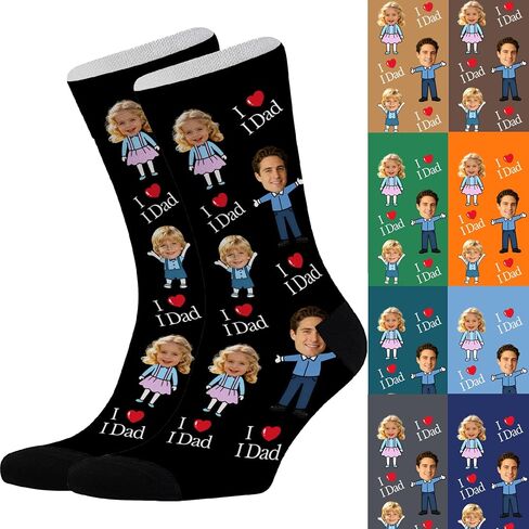 Custom Face Socks with Picture, Personalized Socks with Photo Customized Unisex Funny Crew Sock Gifts for Men Women in Saudi Arabia