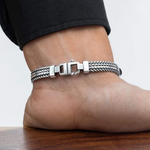 VY JEWELRY Milan At Night - سوار إيطالي من الفضة الإسترليني عيار 925 للرجال مع أونيكس - مقاسات من 7 إلى 10 بوصات in Kuwait