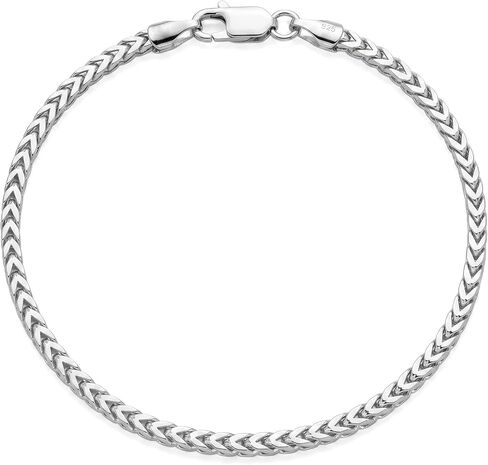 925 Sterling Silver Franco Square Box Bracelets for Men & Women 2.5mm Dainty Waterproof Men's Bracelets Non-tarnish Fashion Chain Bracelet Jewelry Stackable Unisex Hand Chain Gift in Saudi Arabia