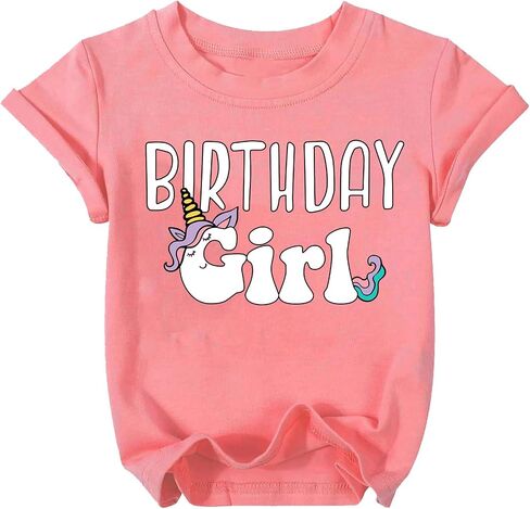 Birthday Girl Shirt Toddler Kid 4th 5th 6th 7th 8th 9th 10th 11th 12th Girls Birthday Tshirts Short Sleeve Tees in Kuwait