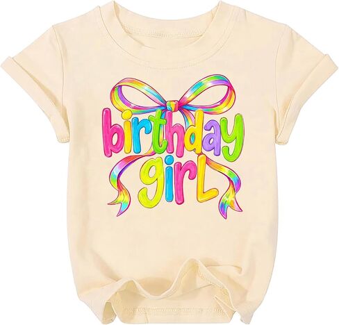 Birthday Girl Shirt Toddler Kid 4th 5th 6th 7th 8th 9th 10th 11th 12th Girls Birthday Tshirts Short Sleeve Tees in Kuwait
