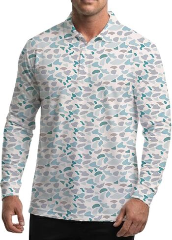 Men's Long Sleeve Golf Shirt Quick Dry 3 Button Work Fishing Outdoor Casual Collar Shirt in Kuwait