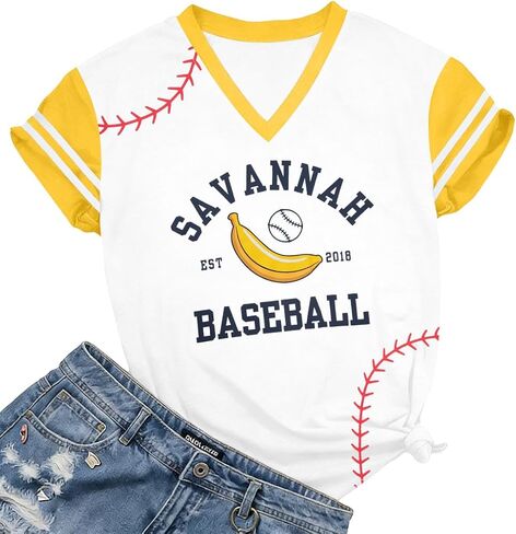 MOUSYA Baseball Shirt Women Baseball Mom Shirts Game Day Fan Gifts Ballgame Graphic Tee Weekend Vneck Short Sleeve Tops in Kuwait