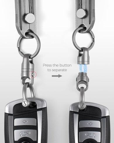 FEGVE Quick Release Magnetic Keychain, Detachable Magnet Key Chain Holder with Secure Lock & D Ring for Car Key Fob in Kuwait
