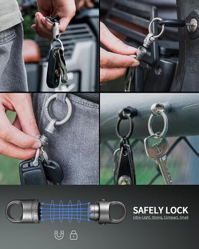 FEGVE Quick Release Magnetic Keychain, Detachable Magnet Key Chain Holder with Secure Lock & D Ring for Car Key Fob in Kuwait