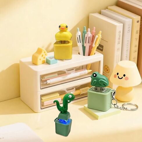 Hashibira 3PCS Lizard Keychain Toys, Frog & Duck Light-Up Button Clicker Set, Portable Anxiety Relief Keychain with Colorful Lights & Sounds for Adults in Kuwait