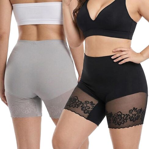 Womens Slip Shorts for Under Dresses Anti Chafing Thigh Saver Lace Thigh Bands Plus Size Boyshorts in Saudi Arabia
