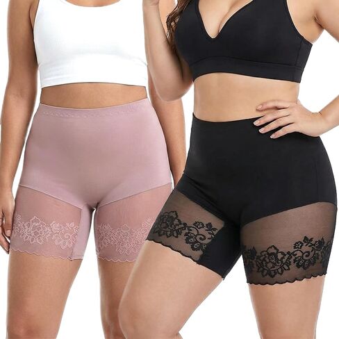 Womens Slip Shorts for Under Dresses Anti Chafing Thigh Saver Lace Thigh Bands Plus Size Boyshorts in Saudi Arabia