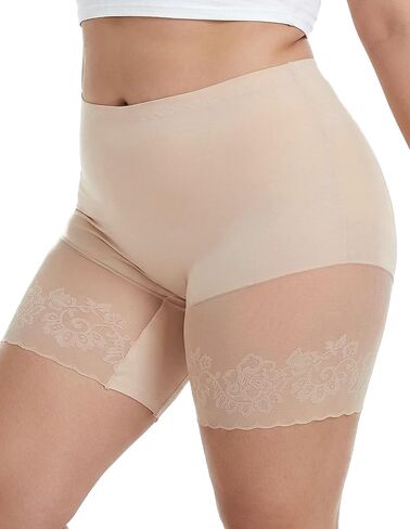 Womens Slip Shorts for Under Dresses Anti Chafing Thigh Saver Lace Thigh Bands Plus Size Boyshorts in Saudi Arabia