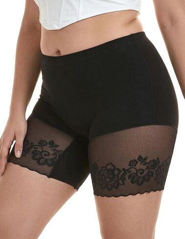 Womens Slip Shorts for Under Dresses Anti Chafing Thigh Saver Lace Thigh Bands Plus Size Boyshorts in Saudi Arabia