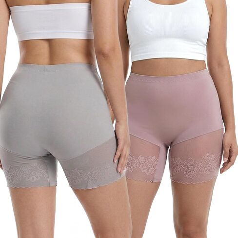 Womens Slip Shorts for Under Dresses Anti Chafing Thigh Saver Lace Thigh Bands Plus Size Boyshorts in Saudi Arabia