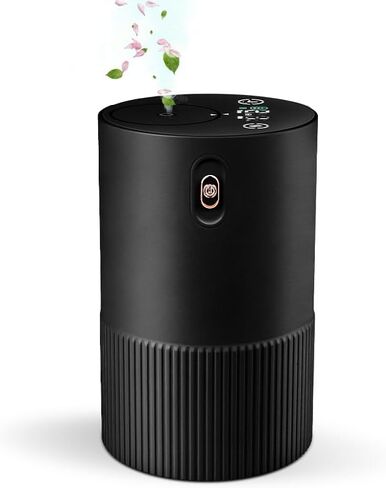 Waterless Diffuser for Essential Oil, Smart Car Air Freshener Diffuser, Scent Diffuser with Timer & 4 Mist Levels for Home, Room, Car, Office - Black in Saudi Arabia