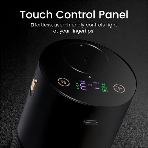 Waterless Diffuser for Essential Oil, Smart Car Air Freshener Diffuser, Scent Diffuser with Timer & 4 Mist Levels for Home, Room, Car, Office - Black in Saudi Arabia