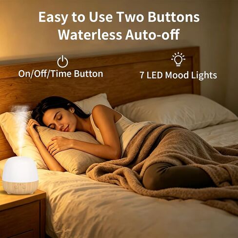 SPLITSKY Cordless Essential Oil Diffuser 150ML, Portable Rechargeable Aromatherapy Diffuser, Quiet Operation and Auto-Off, 7-Color LED Light, 3 Timer Settings, for Home, Bedroom, Travel in Saudi Arabia