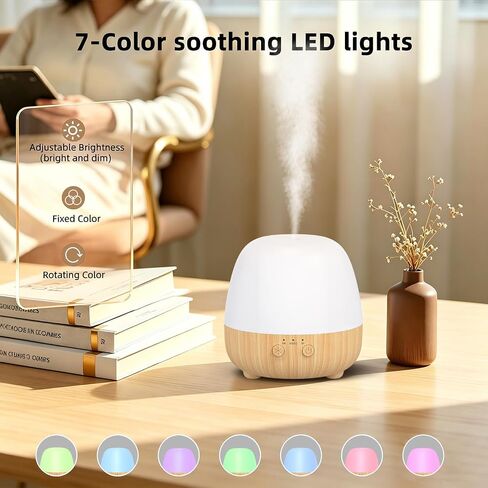 SPLITSKY Cordless Essential Oil Diffuser 150ML, Portable Rechargeable Aromatherapy Diffuser, Quiet Operation and Auto-Off, 7-Color LED Light, 3 Timer Settings, for Home, Bedroom, Travel in Saudi Arabia