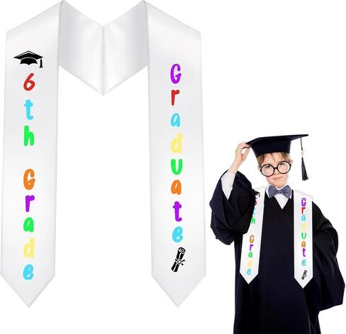 6th Grade Graduation Stole Class of 2026 Sixth Grad Decorations Supplies Middle School Elementary Graduation Sash Decor for Students Supplies in Kuwait