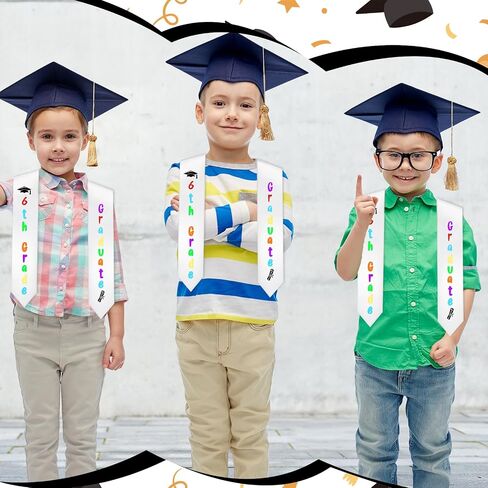 6th Grade Graduation Stole Class of 2026 Sixth Grad Decorations Supplies Middle School Elementary Graduation Sash Decor for Students Supplies in Kuwait