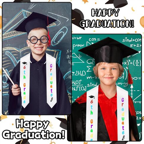6th Grade Graduation Stole Class of 2026 Sixth Grad Decorations Supplies Middle School Elementary Graduation Sash Decor for Students Supplies in Kuwait