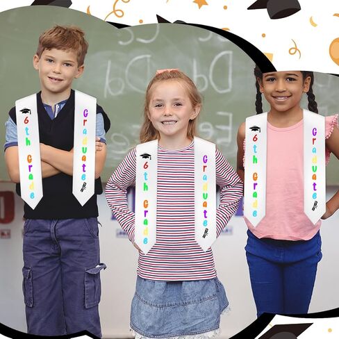 6th Grade Graduation Stole Class of 2026 Sixth Grad Decorations Supplies Middle School Elementary Graduation Sash Decor for Students Supplies in Kuwait