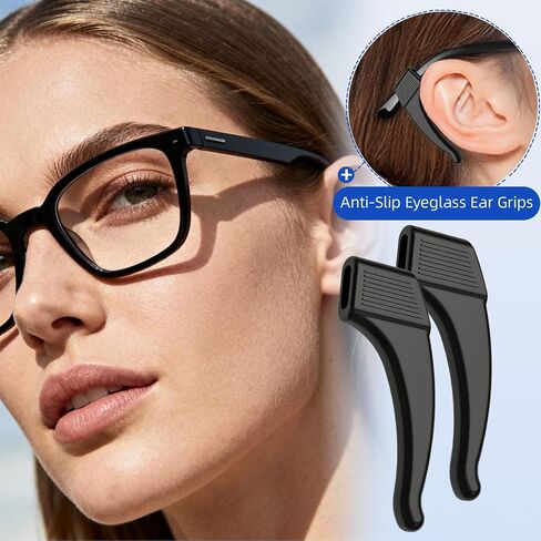 5 Pairs Air Cushion Nose Pads for Glasses, D-Shape Massage Nose Grips with Adhesive - Soft Silicone Non-Slip Bumps, Relieve Nose Bridge Pressure & Pain, Includes 2 Pairs Ear Hooks(NP-01) in Saudi Arabia
