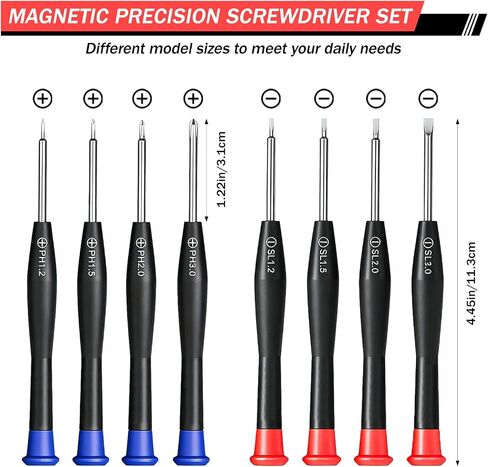 Magnetic Eyeglass Repair Kit - Professional Glasses Repair Tool Set with Assorted Screws, Nose Pads, Precision Screwdrivers, Tweezers & Magnifying Glass for Eyeglasses, Sunglasses, Spectacles, Watches in Saudi Arabia