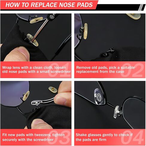 Magnetic Eyeglass Repair Kit - Professional Glasses Repair Tool Set with Assorted Screws, Nose Pads, Precision Screwdrivers, Tweezers & Magnifying Glass for Eyeglasses, Sunglasses, Spectacles, Watches in Saudi Arabia