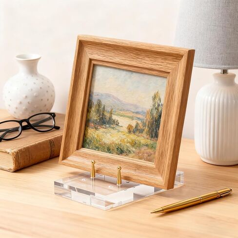 Acrylic Easel Display Stand, Heavy-duty Picture Frame Holder with Adjustable Gold Pegs, Clear Decorative Plate Rack Menu Holder for Book, Art, Restaurant, Photo in Kuwait