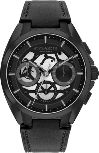 COACH Jackson Men’s Multifunction Watch - Leather Strap, Three Subdials - Sporty, Everyday Timepiece - Gift for Him 41.5mm in Kuwait