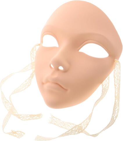 Hand Painted Ancient Chinese Full Face Mask for Hanfu Cosplay Party Traditional Style Masquerade Accessory 7.32X6.18X2.95In in Kuwait