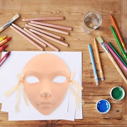 Hand Painted Ancient Chinese Full Face Mask for Hanfu Cosplay Party Traditional Style Masquerade Accessory 7.32X6.18X2.95In in Kuwait